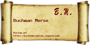 Buchman Merse névjegykártya
